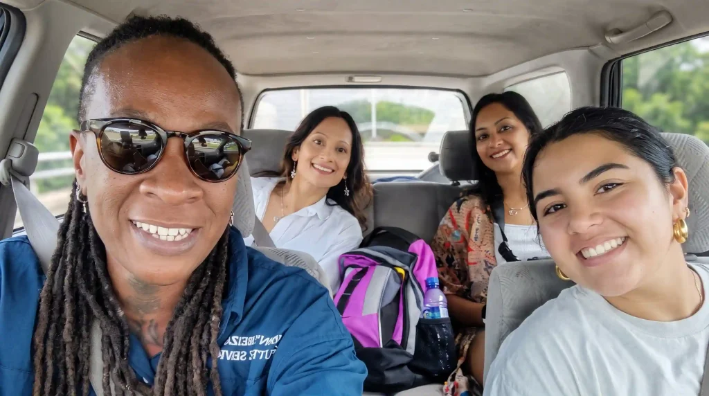 Ron with travelers in Belize